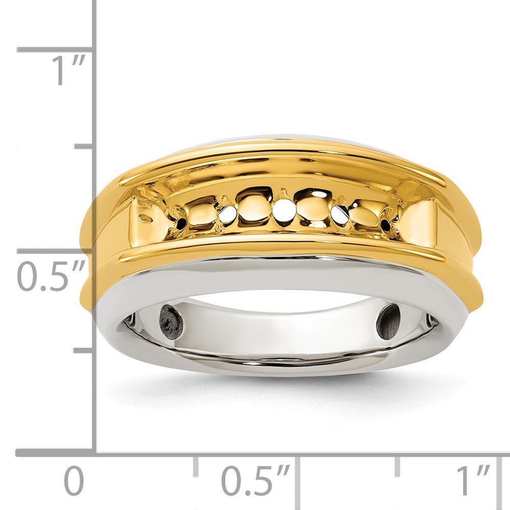 14k Two-tone IBGoodman Men's Polished 5-Stone Ring Mounting