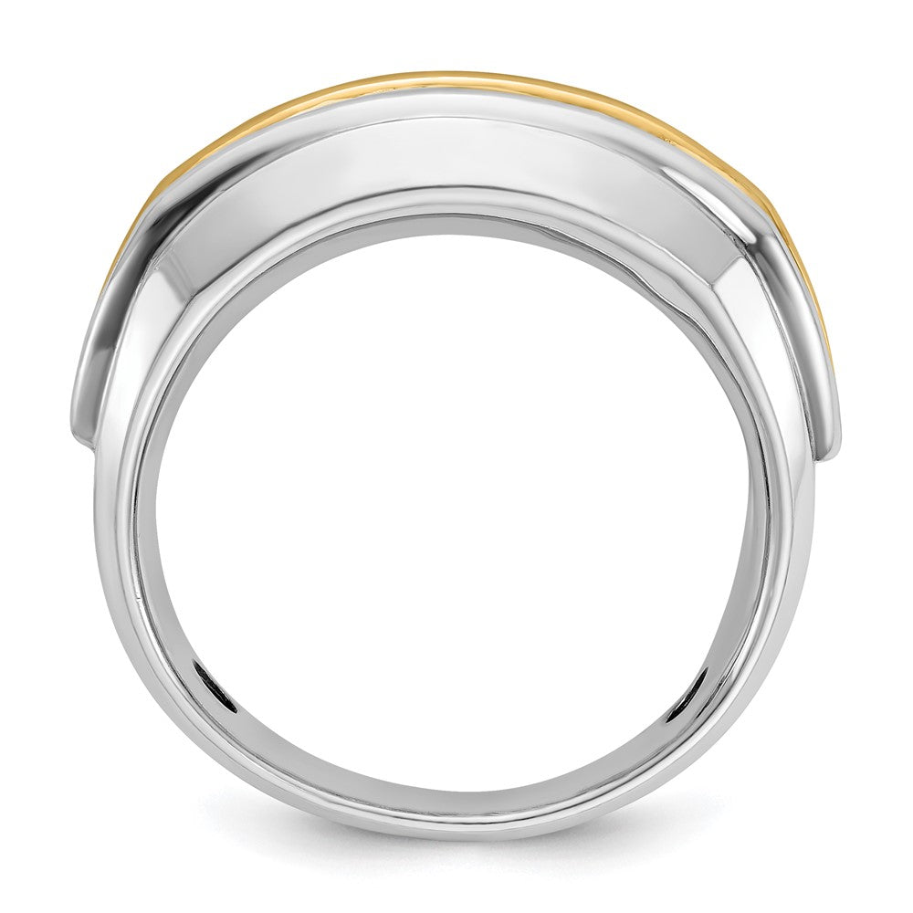 14k Two-tone IBGoodman Men's Polished 5-Stone Diamond Ring