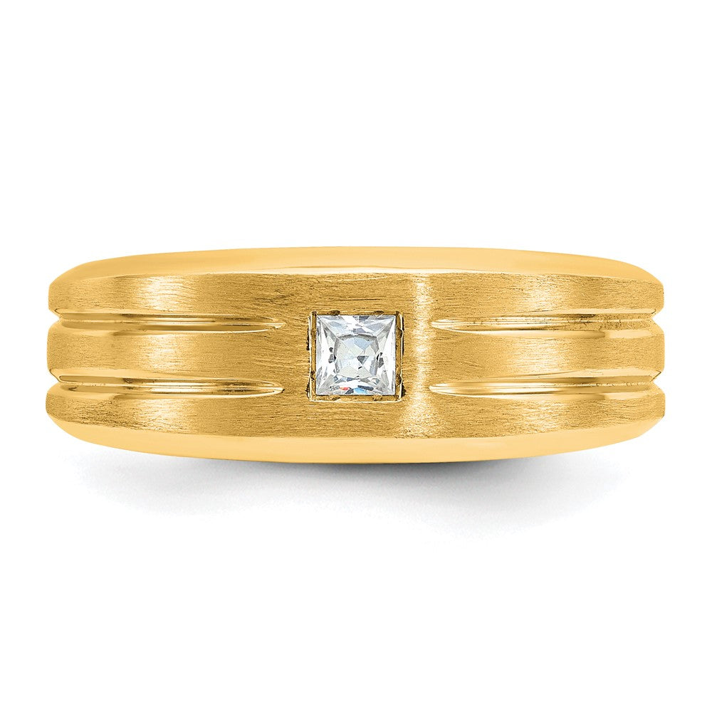 10k IBGoodman Men's Polished and Satin Diamond Ring Mounting