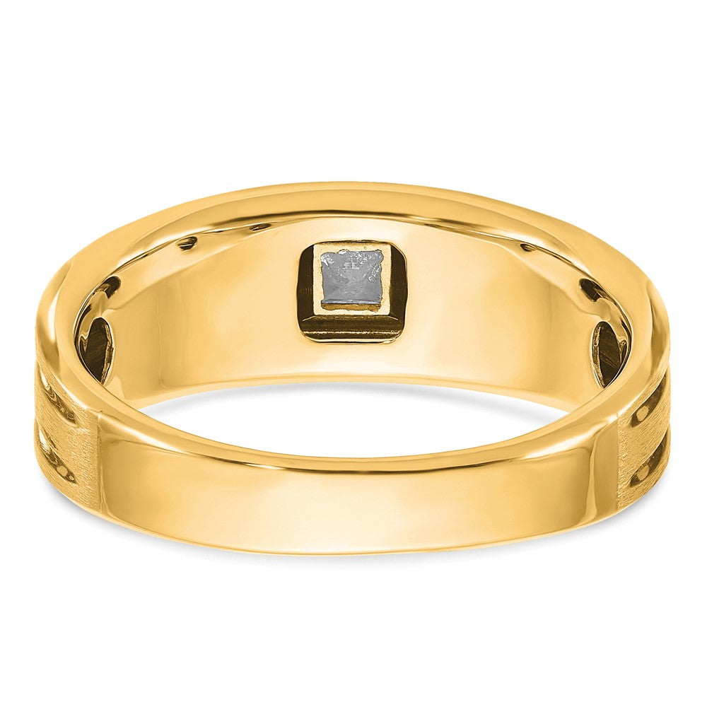 10k IBGoodman Men's Polished and Satin Diamond Ring Mounting