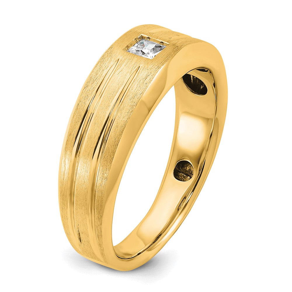 10k IBGoodman Men's Polished and Satin Diamond Ring Mounting