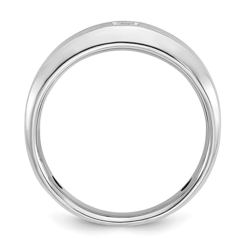 14k White Gold IBGoodman Men's Polished/Satin Diamond Complete Ring
