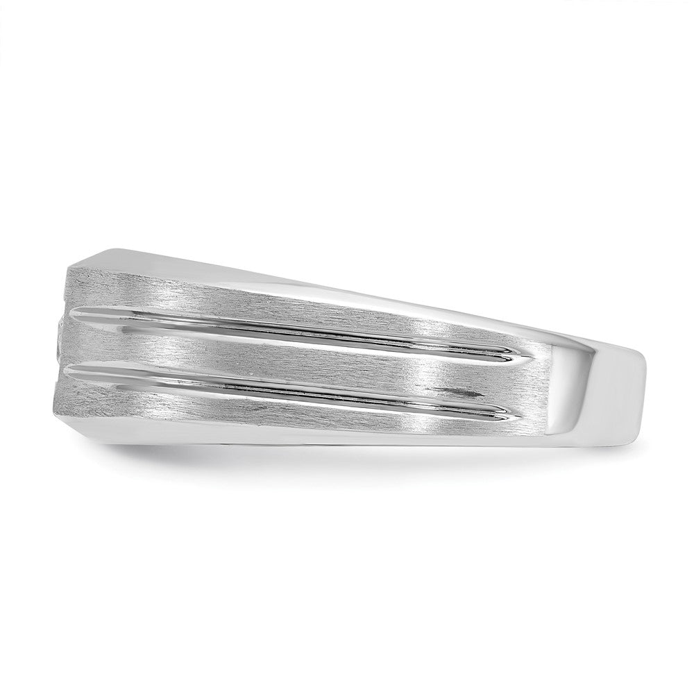 14k White Gold IBGoodman Men's Polished/Satin Diamond Complete Ring