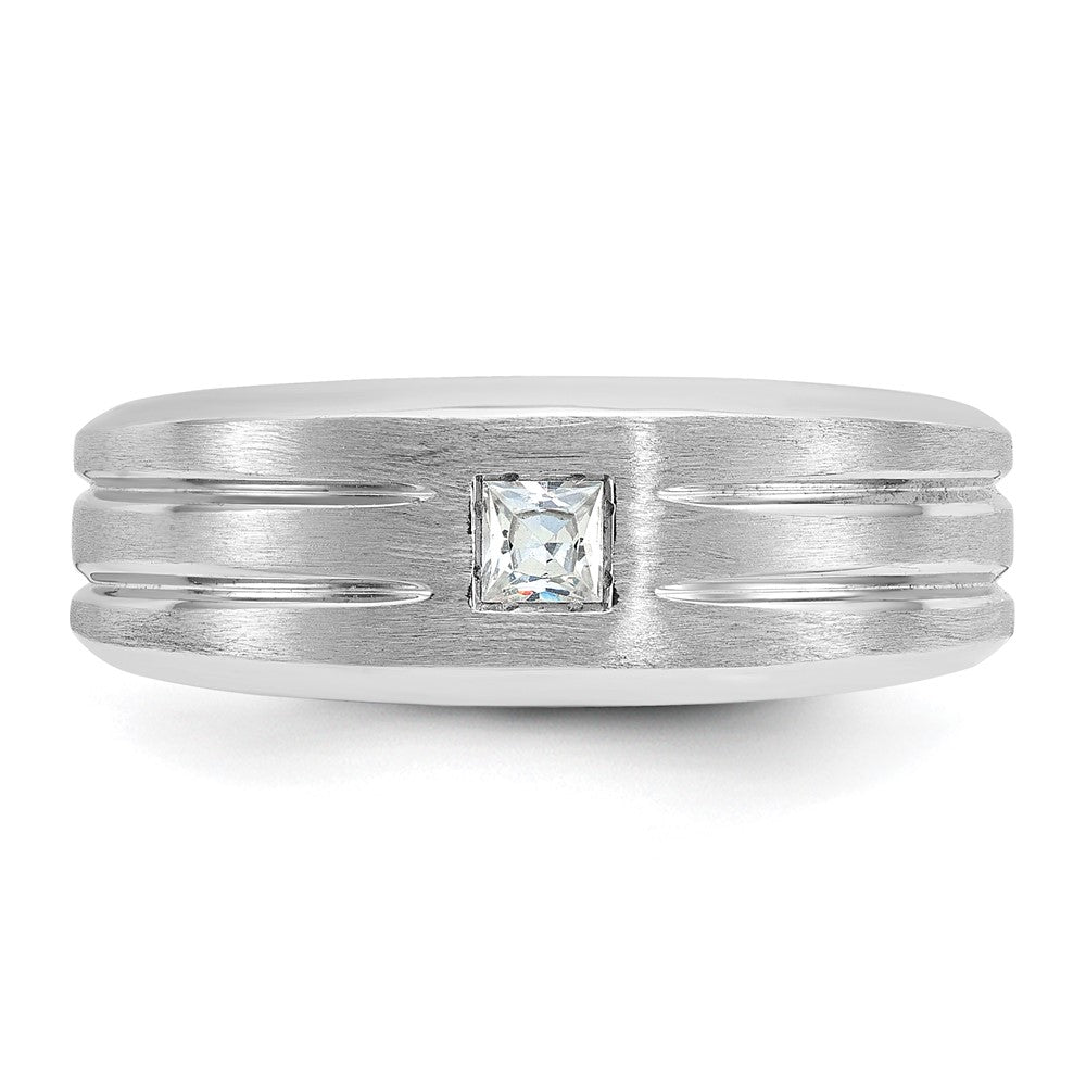 14k White Gold IBGoodman Men's Polished/Satin Diamond Ring Mounting