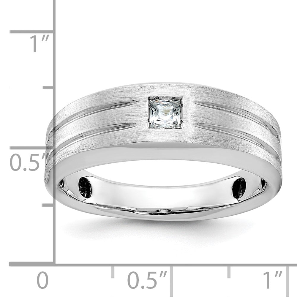 14k White Gold IBGoodman Men's Polished/Satin Diamond Complete Ring