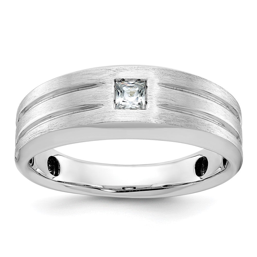14k White Gold IBGoodman Men's Polished/Satin Diamond Ring Mounting