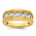 IBGoodman 14k Two-tone Five Stone Polished/Satin Men's Ring Mounting