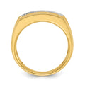 14k IBGoodman Men's Polished and Grooved 3-Stone Ring Mounting