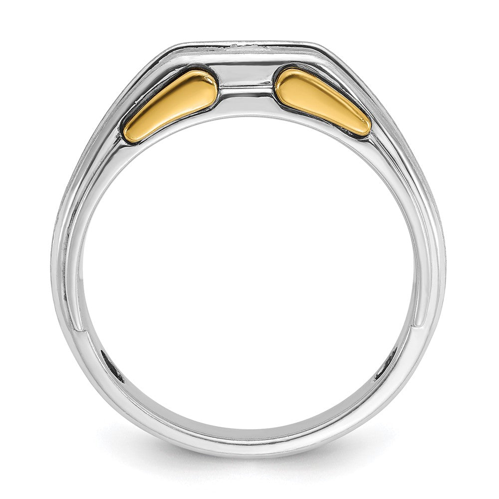 14k Two-tone IBGoodman Men's Polished and Satin Diamond Ring Mounting
