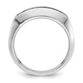 14kw w/Black RH IBGoodman Men's Satin/Grooved Black/White Dia Ring