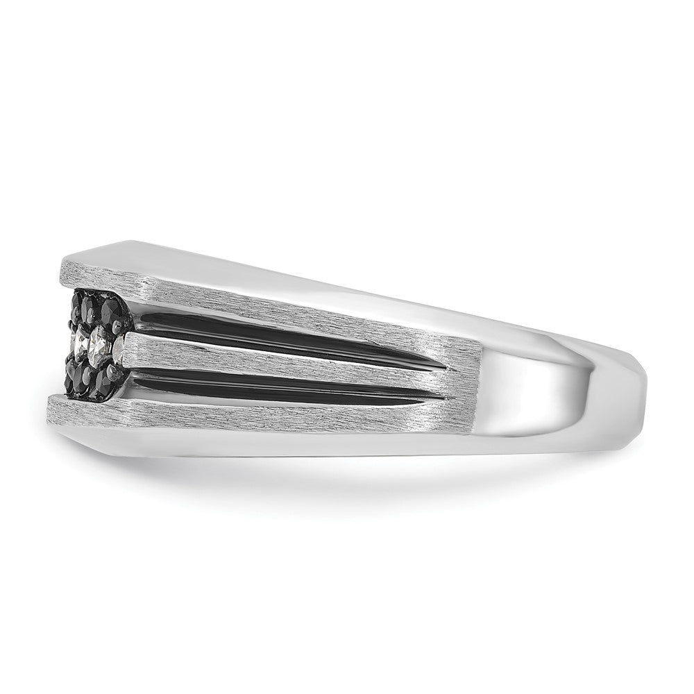 14kw IBGoodman Men's Polished Satin and Grooved Ring Mounting