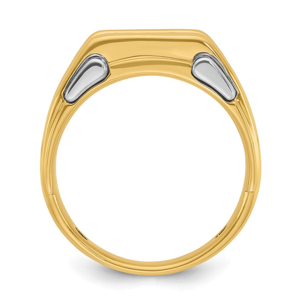 14k Two-tone IBGoodman Men's Polished 3-Stone Ring Mounting