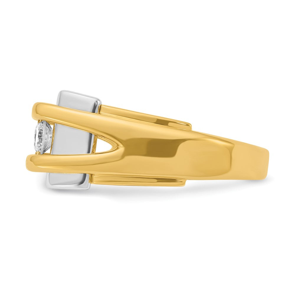 14k Two-tone IBGoodman Men's Polished 3-Stone Ring Mounting