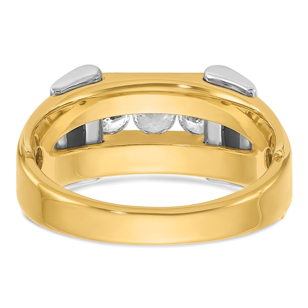 14k Two-tone IBGoodman Men's Polished 3-Stone Ring Mounting