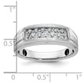 14kw IBGoodman Men's Polished Satin & Grooved Diamond Ring