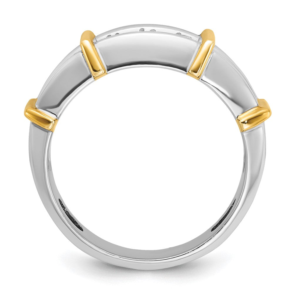 14k Two-tone IBGoodman Men's Polished 7-Stone Diamond Ring
