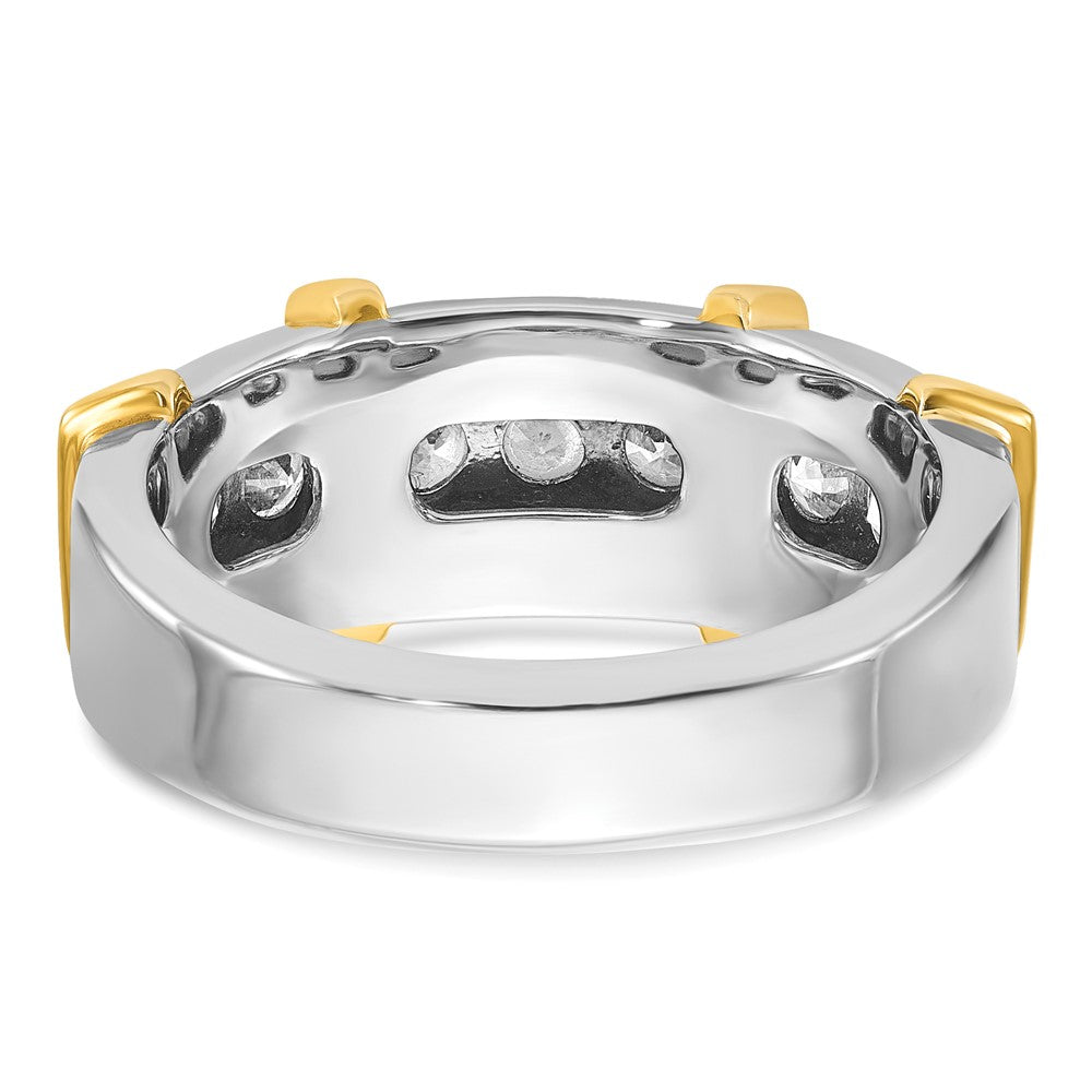14k Two-tone IBGoodman Men's Polished 7-Stone Ring Mounting