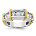 14k Two-tone IBGoodman Men's Polished 7-Stone Ring Mounting
