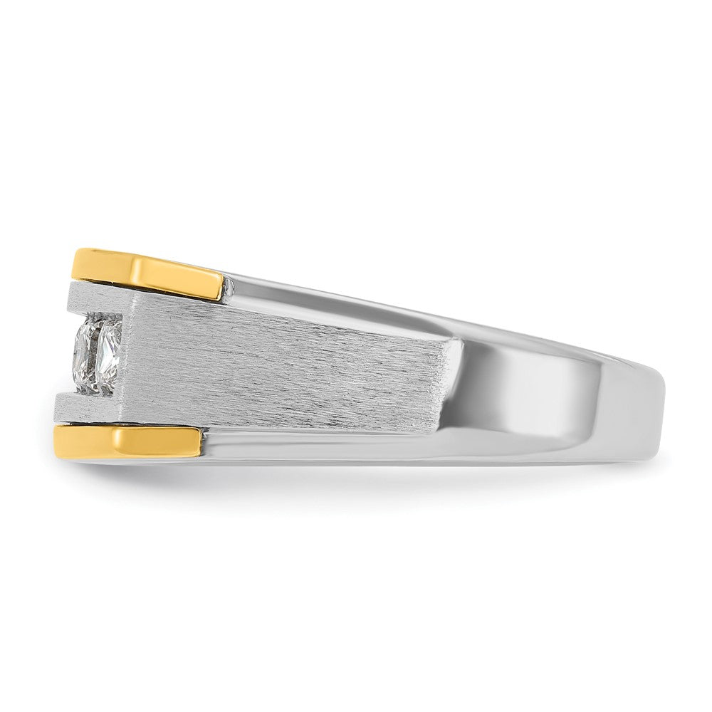 14k Two-tone IBGoodman Men's Polished & Satin 5-Stone Ring Mounting