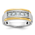 14k Two-tone IBGoodman Men's Polished & Satin 5-Stone Ring Mounting