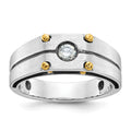 14k Two-tone IBGoodman Men's Polished and Satin Diamond Ring Mounting