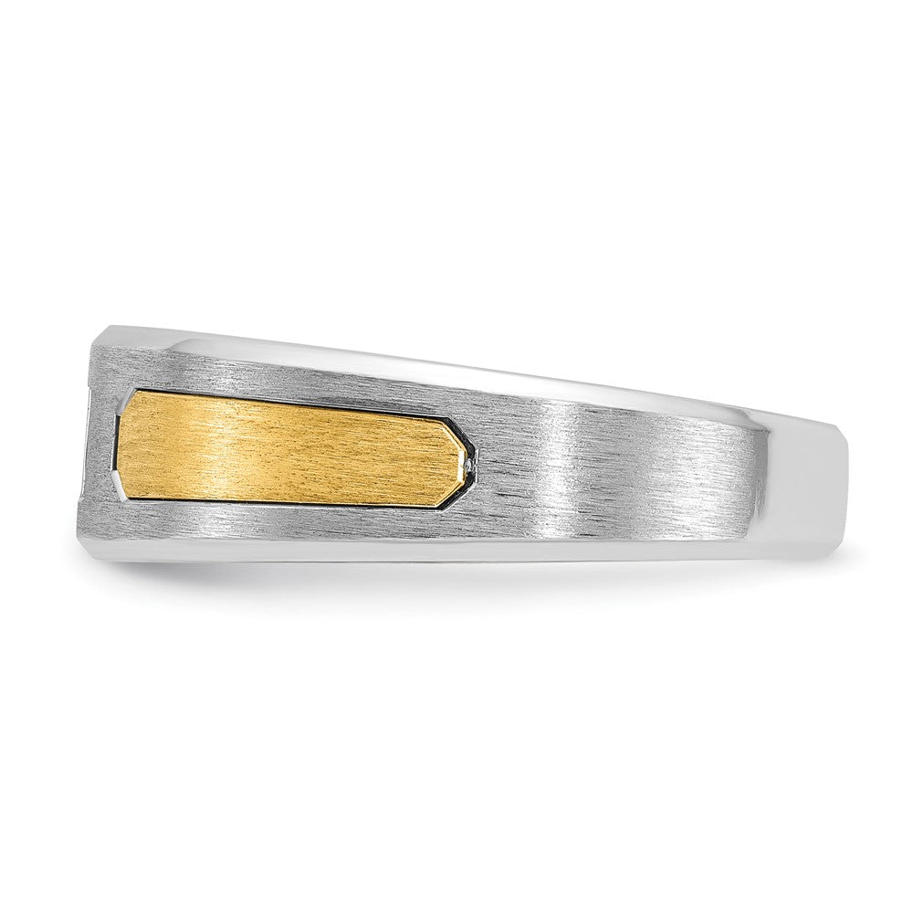 14k Two-tone IBGoodman Men's Polished and Satin Diamond Ring Mounting
