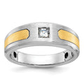 14k Two-tone IBGoodman Men's Polished and Satin Diamond Ring Mounting