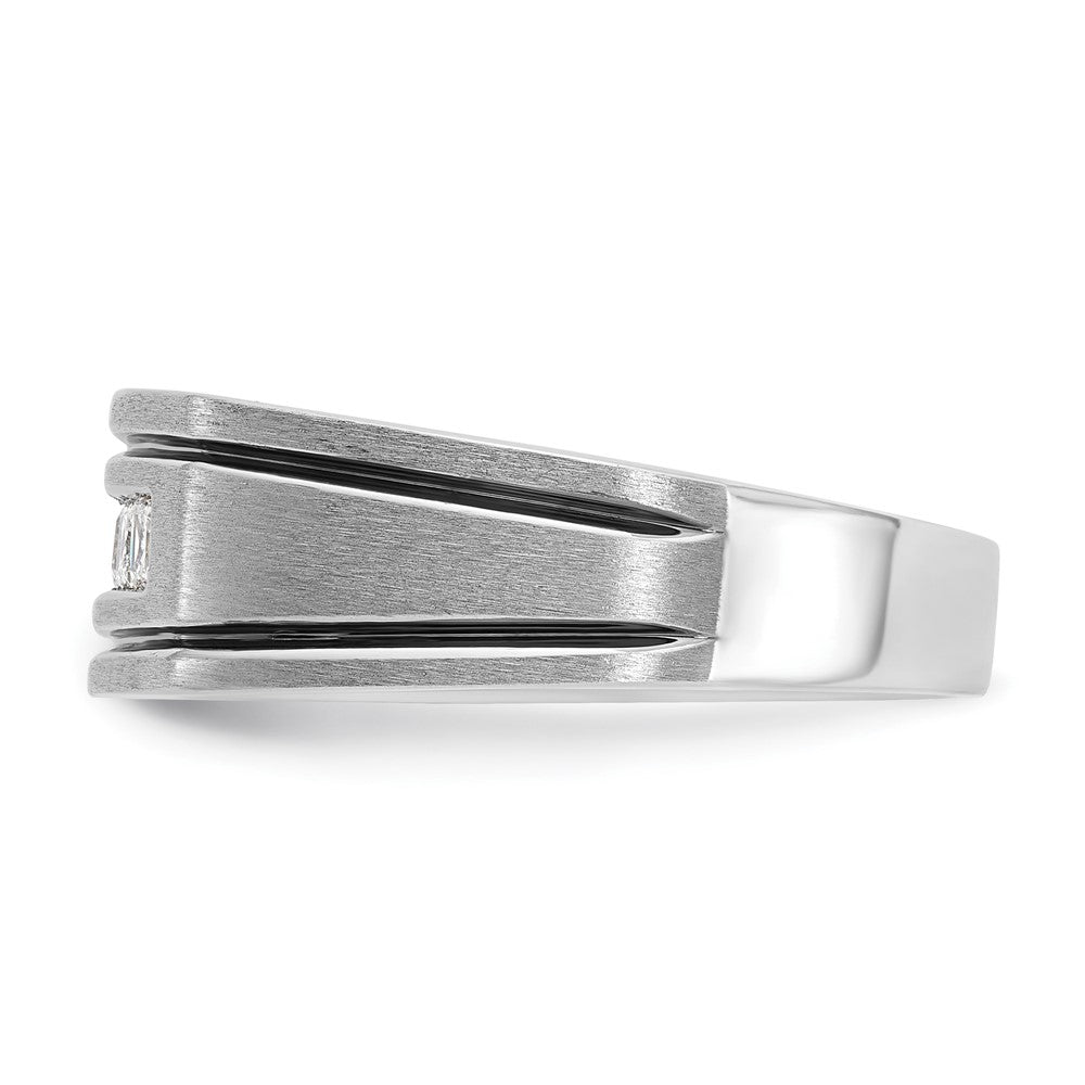 14kw IBGoodman Men's Polished Satin & Grooved 5-Stone Ring Mounting