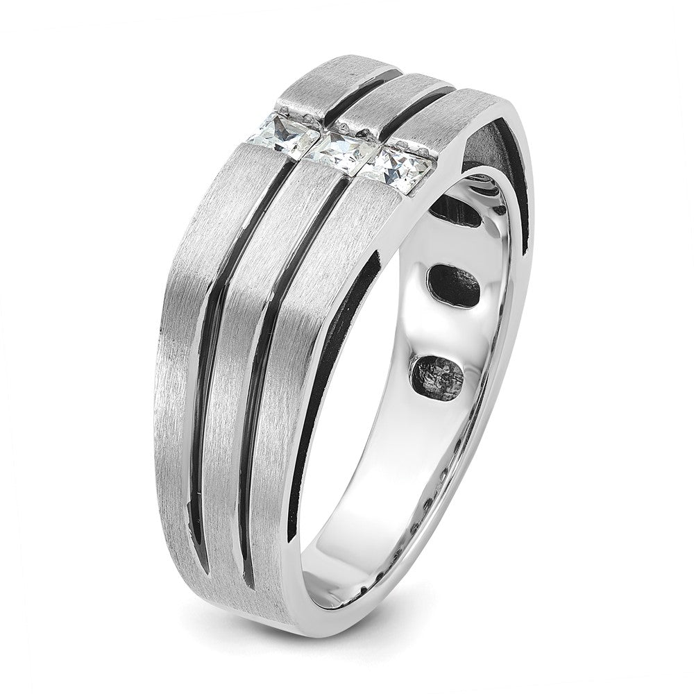 14k White Gold IBGoodman Men's Polished/Satin Diamond Ring Mounting