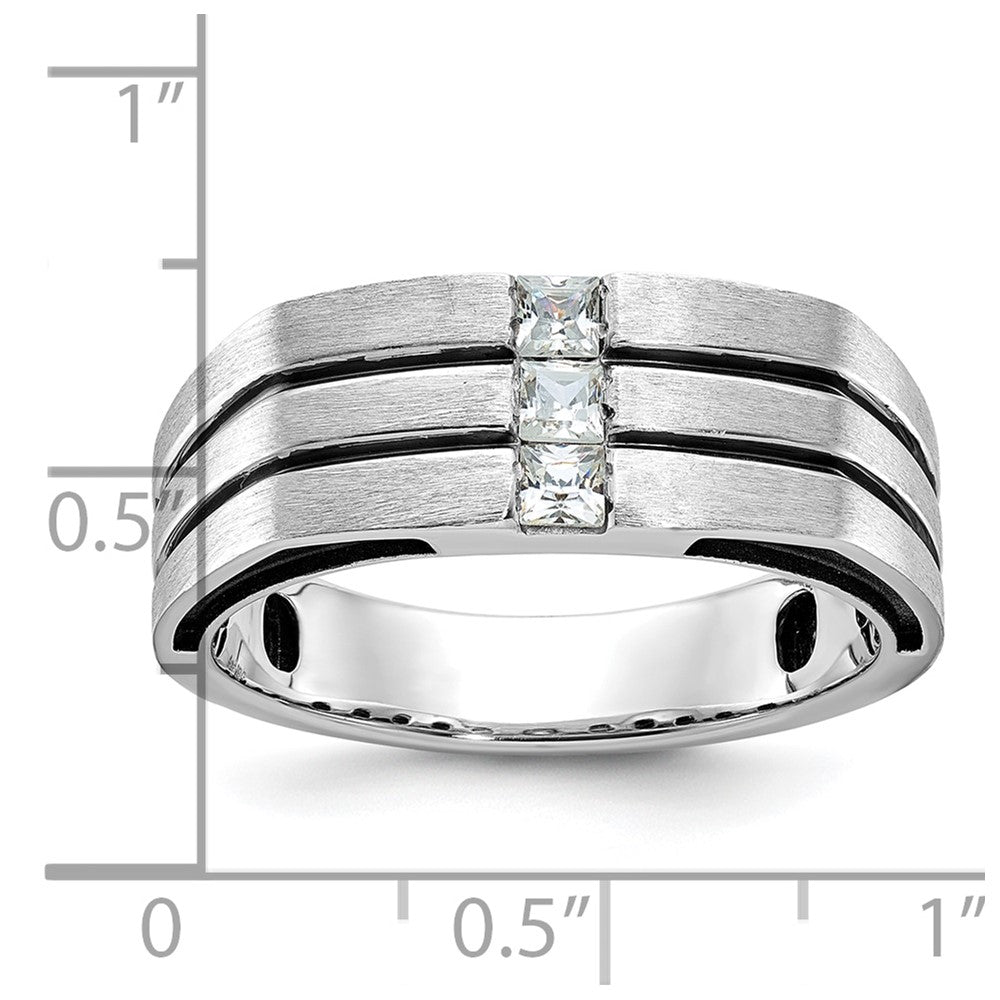 14k White Gold IBGoodman Men's Polished/Satin Diamond Ring Mounting
