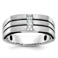 14k White Gold IBGoodman Men's Polished/Satin Diamond Ring Mounting