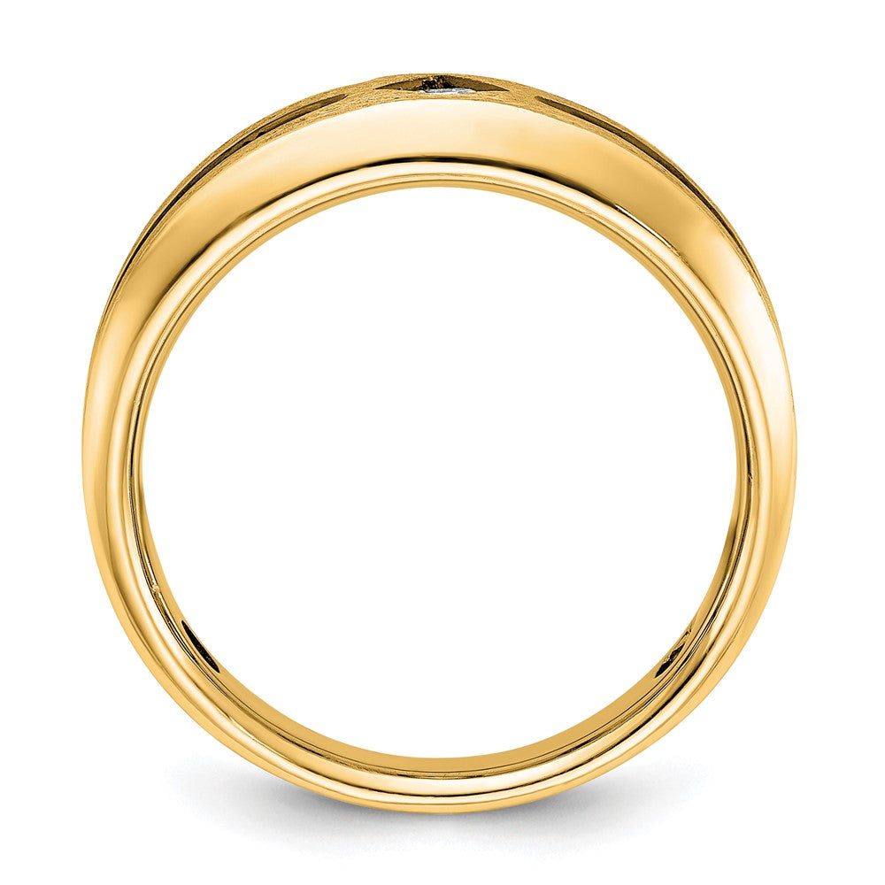 10k IBGoodman Men's Polished Satin & Grooved Ring Mounting