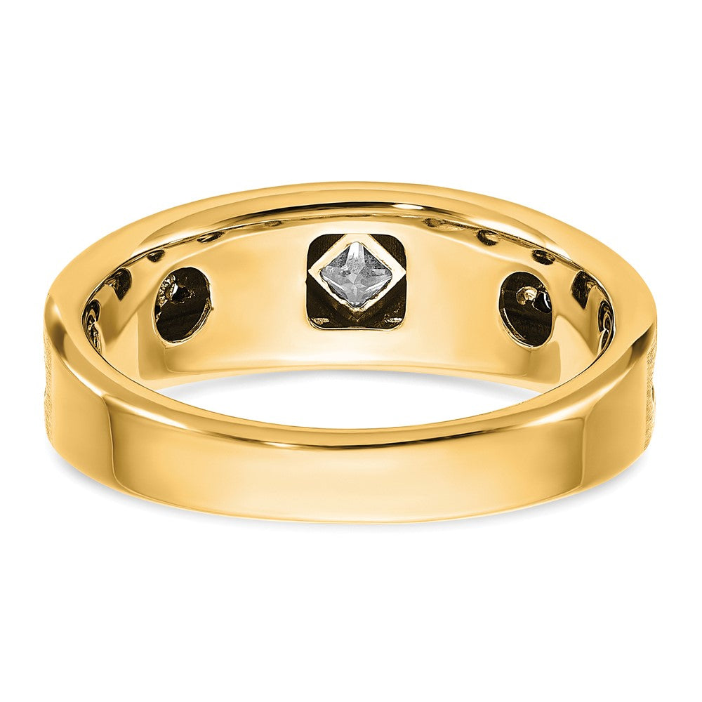 10k w/ Blk RH IBGoodman Men's Satin Black/White A Diamond Ring