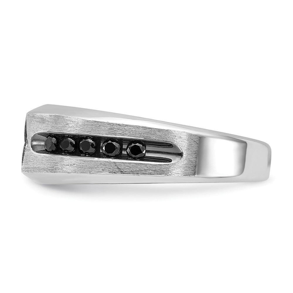 14kw IBGoodman Men's Polished Satin & Grooved Ring Mounting