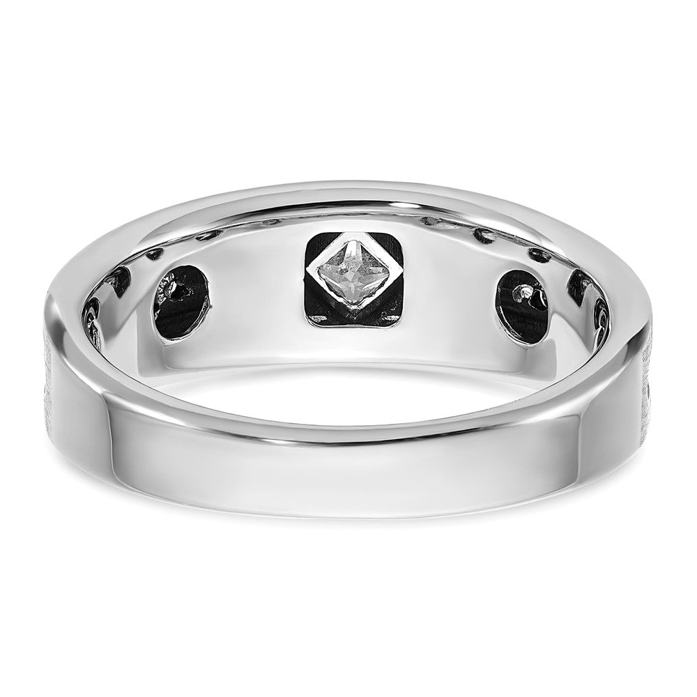 14kw IBGoodman Men's Polished Satin & Grooved Ring Mounting