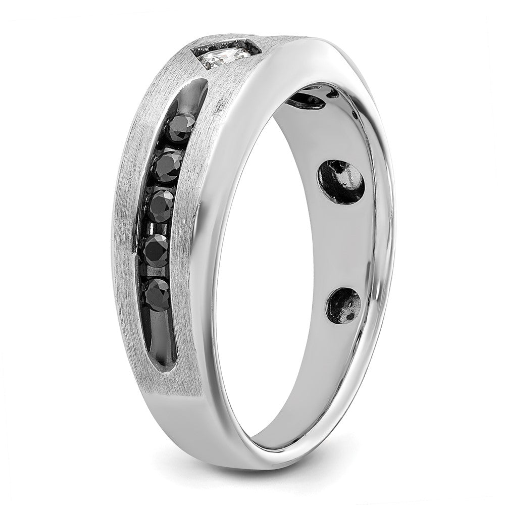 14kw IBGoodman Men's Polished Satin & Grooved Ring Mounting