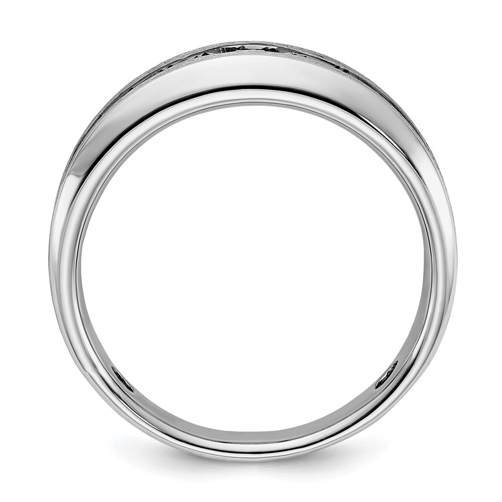 14k White Gold IBGoodman Men's Polished & Brushed Diamond Ring Mounting