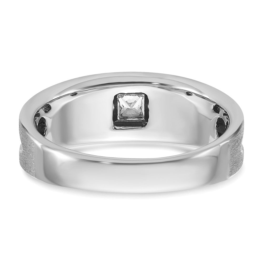 14kw w/ Black RH IBGoodman Men's Polished/Brushed Black/White Diamond Ring