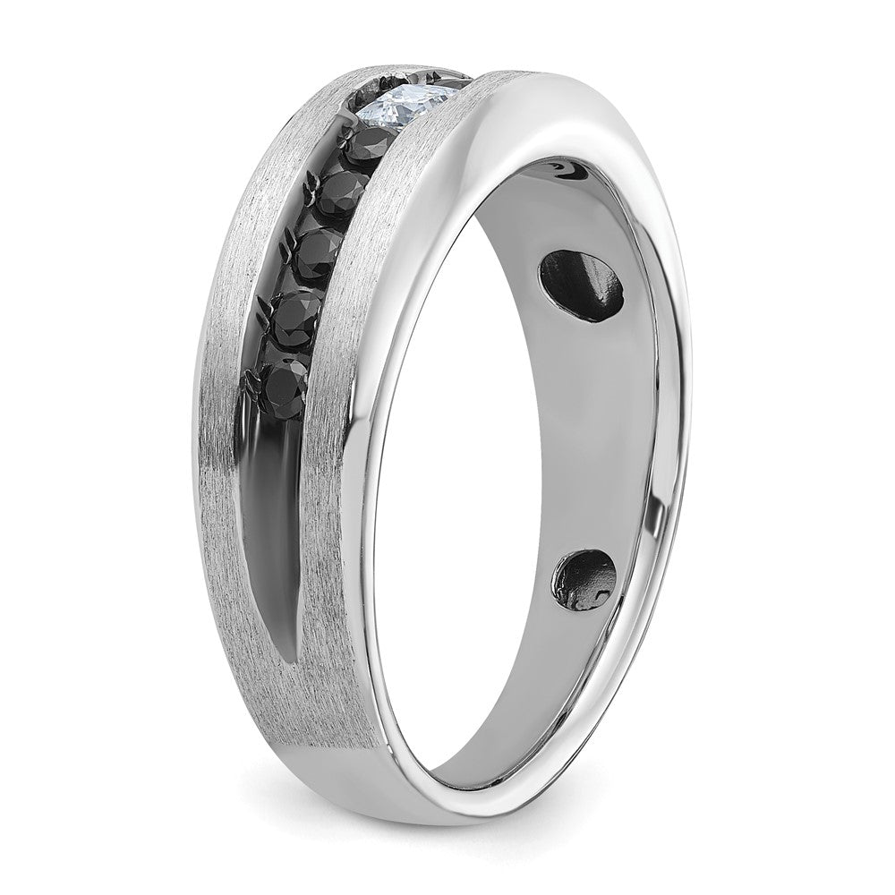 14kw w/ Black RH IBGoodman Men's Polished/Brushed Black/White Diamond Ring