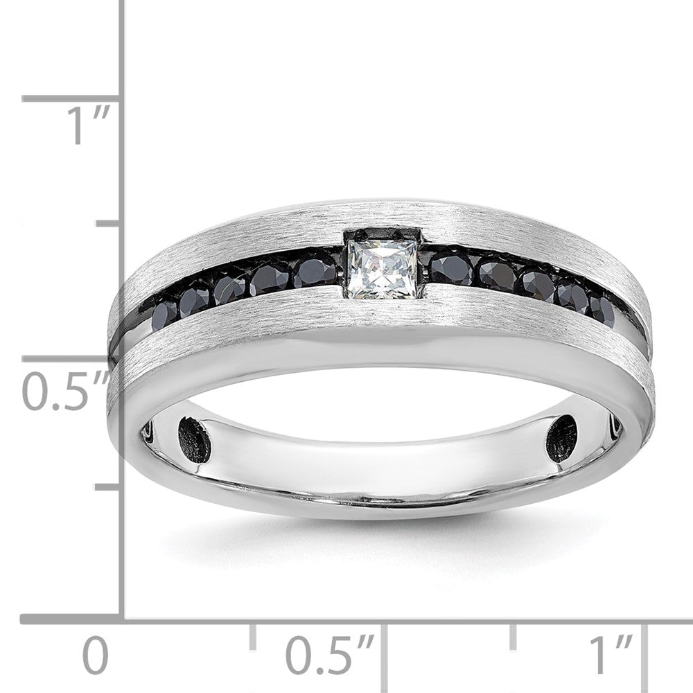 14k White Gold IBGoodman Men's Polished & Brushed Diamond Ring Mounting