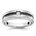 14k White Gold IBGoodman Men's Polished & Brushed Diamond Ring Mounting