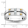 10k Two-tone IBGoodman Men's Polished and Satin Diamond Ring Mounting