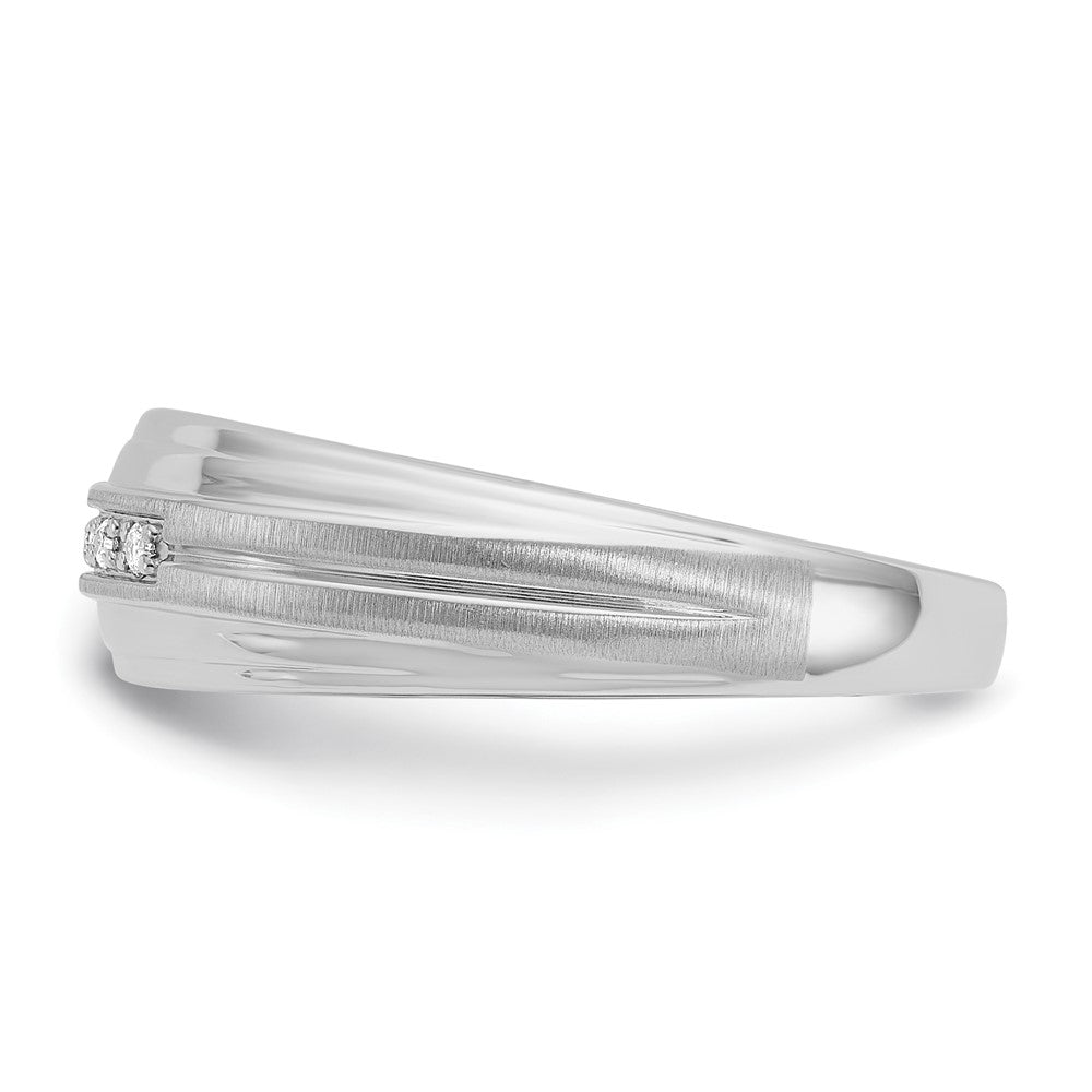 10kw IBGoodman Men's Polished Satin & Grooved 5-Stone Diamond Ring