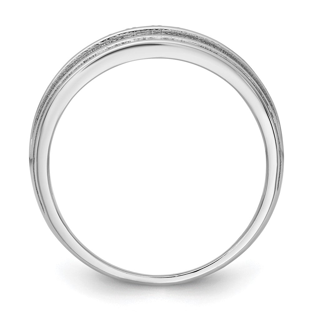 10kw IBGoodman Men's Polished Satin & Grooved 5-Stone Ring Mounting