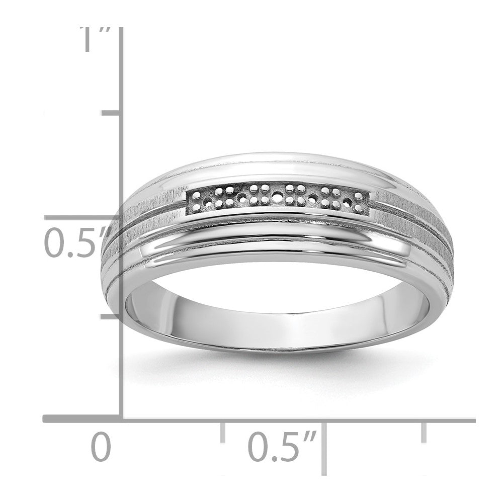 10kw IBGoodman Men's Polished Satin & Grooved 5-Stone Ring Mounting