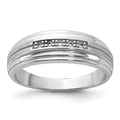 10kw IBGoodman Men's Polished Satin & Grooved 5-Stone Ring Mounting