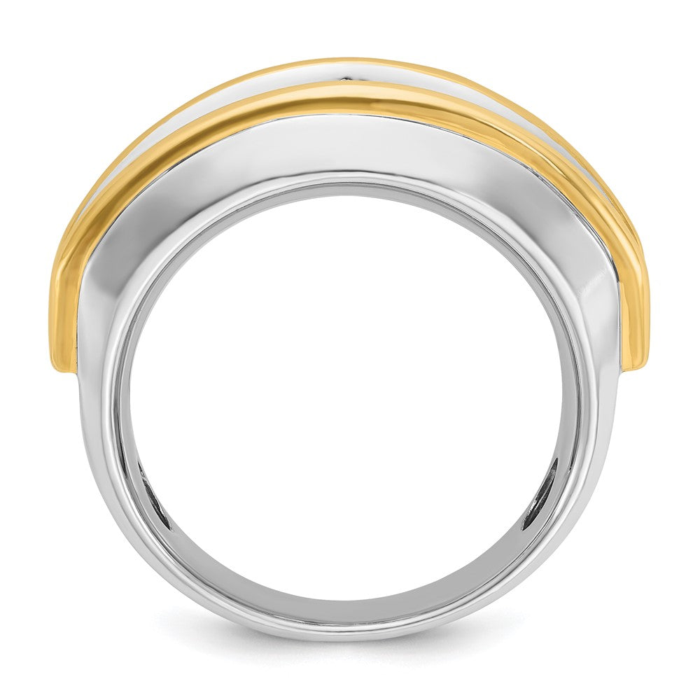 14k Two-tone IBGoodman Men's Polished 7-Stone Diamond Ring