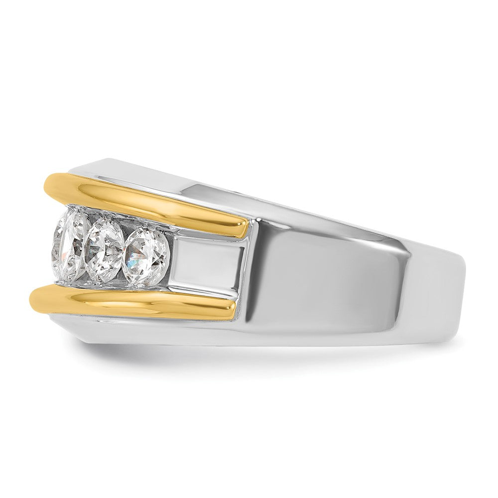14k Two-tone IBGoodman Men's Polished 7-Stone Ring Mounting