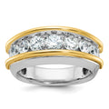 14k Two-tone IBGoodman Men's Polished 7-Stone Ring Mounting