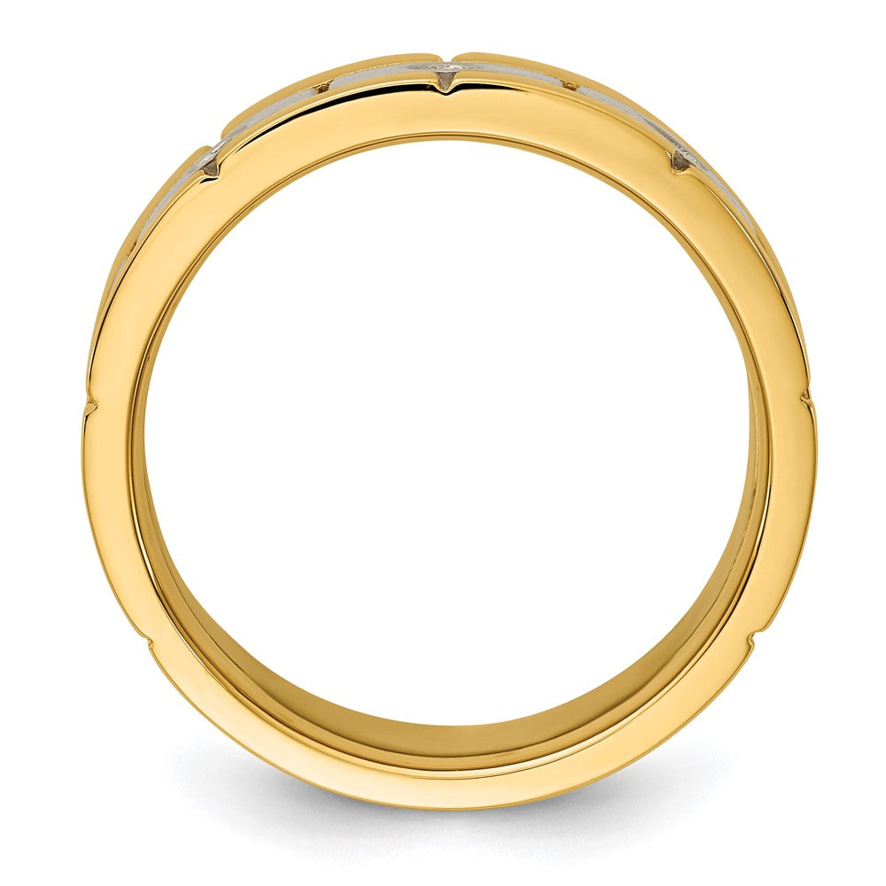 IBGoodman 14k Two-tone 3 Stone Prong Set Men's Ring Mounting